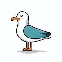 Flying seagulls Bird isolated on a white background. Soaring seabird. illustration in a flat style. vector