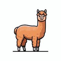 alpaca animal lying Illustration on a white background vector