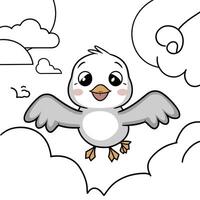 Flying seagulls Bird isolated on a white background. Soaring seabird. illustration in a flat style. vector