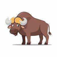 buffalo in flat style isolated on white background vector