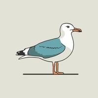 volador gaviotas pájaro aislado en un blanco antecedentes. altísimo ave marina. ilustración en un plano estilo. vector