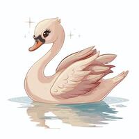 swans illustration isolated on white background vector