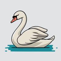 swans illustration isolated on white background vector