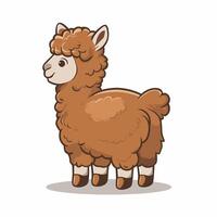 alpaca animal lying Illustration on a white background vector