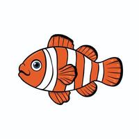 Cute cartoon clownfish. flat illustration white background vector