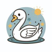 swans illustration isolated on white background vector