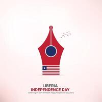 Liberia independencia día creativo anuncios diseño. Liberia independencia día celebracion, nacional fiesta en julio 26 ondulación bandera. ilustración. vector