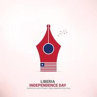 liberia independence day creative ads design. liberia independence day celebration, National Holiday on july 26. Waving flag. illustration. vector