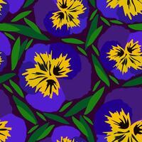 Pansy seamless pattern vector