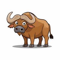 buffalo in flat style isolated on white background vector