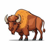 bison flat illustration on white background vector