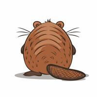 Beaver wild animal set illustration. Funny character in various poses cartoon design Isolated on white background. vector