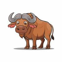 buffalo in flat style isolated on white background vector