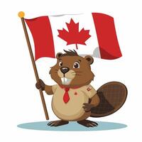 Beaver wild animal set illustration. Funny character in various poses cartoon design Isolated on white background. vector