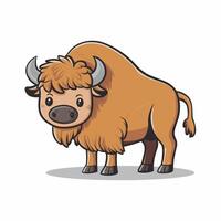 bison flat illustration on white background vector