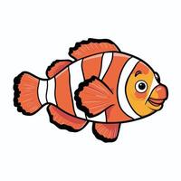 Cute cartoon clownfish. flat illustration white background vector