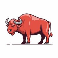 buffalo in flat style isolated on white background vector