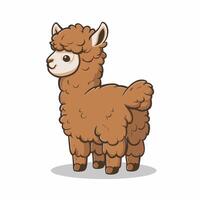 alpaca animal lying Illustration on a white background vector