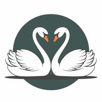 swans illustration isolated on white background vector