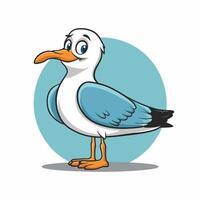 Cartoon cute bird albatross Colorful flat illustration white background vector