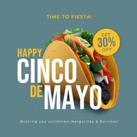 Blue Yellow Minimalist Cinco De Mayo Instagram Post template