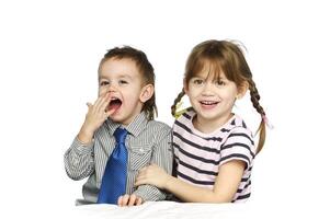 hermano y hermana en el estudio foto