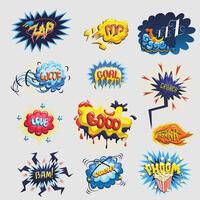 Set of comics icons vector