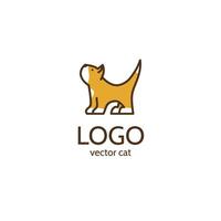 jengibre gato logo diseño concepto. sencillo felino símbolo en dibujos animados estilo y texto aislado en blanco antecedentes vector