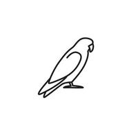 Bird line flat icon for web or app. Parrot symbol in minimal style vector