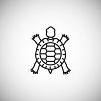 Turtle flat outline Icon. Tortoise reptile linear isolated illustration vector