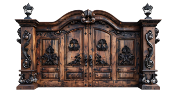 luxe magnifique en bois porte sur une transparent Contexte png