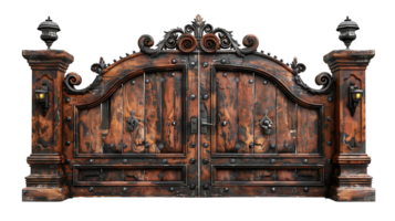 luxe magnifique en bois porte sur une transparent Contexte png