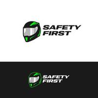 The Simple Helmet Illustration Featuring the Words Safety First vector