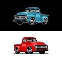 A detailed illustration of a classic truck garage logo vector