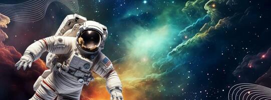 Colorful Astronaut Facebook Cover template