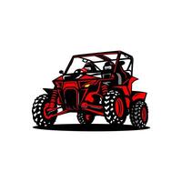 Extreme adventure UTV illustration front view. EPS file vector