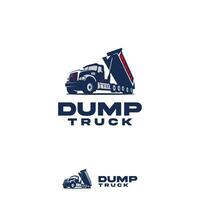 A simple dump truck logo features a minimalist design. It a suitable choice for businesses related to construction or heavy equipment services vector