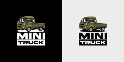 Mini truck Illustration logo design vector