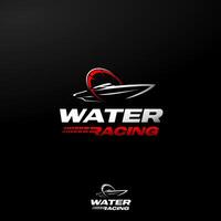 A Modern Logo Featuring a Speed Boat Merged with a Speedometer, embodying Speed and Racing. vector