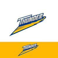 A Electrifying Graphic 'Thunder' Boldly Written Amid Lightning Bolts. vector