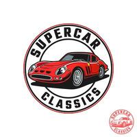 un clásico súper coche emblema ilustración logo vector