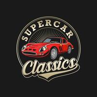 un clásico súper coche emblema ilustración logo vector