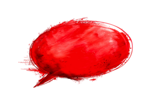 Hand drawn red speech bubble transparent background design element png