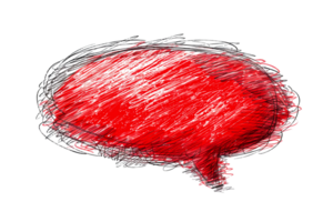 Hand drawn red speech bubble transparent background design element png