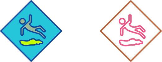 Danger of Slipping Icon Design vector