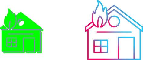 Unique House on Fire Icon Design vector