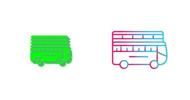 diseño de icono de autobús doble vector