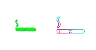 Unique Lit Cigar Icon Design vector