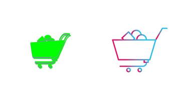 Unique Shopping Cart II Icon Design vector