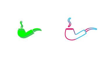 Unique Lit Smoking Pipe Icon Design vector